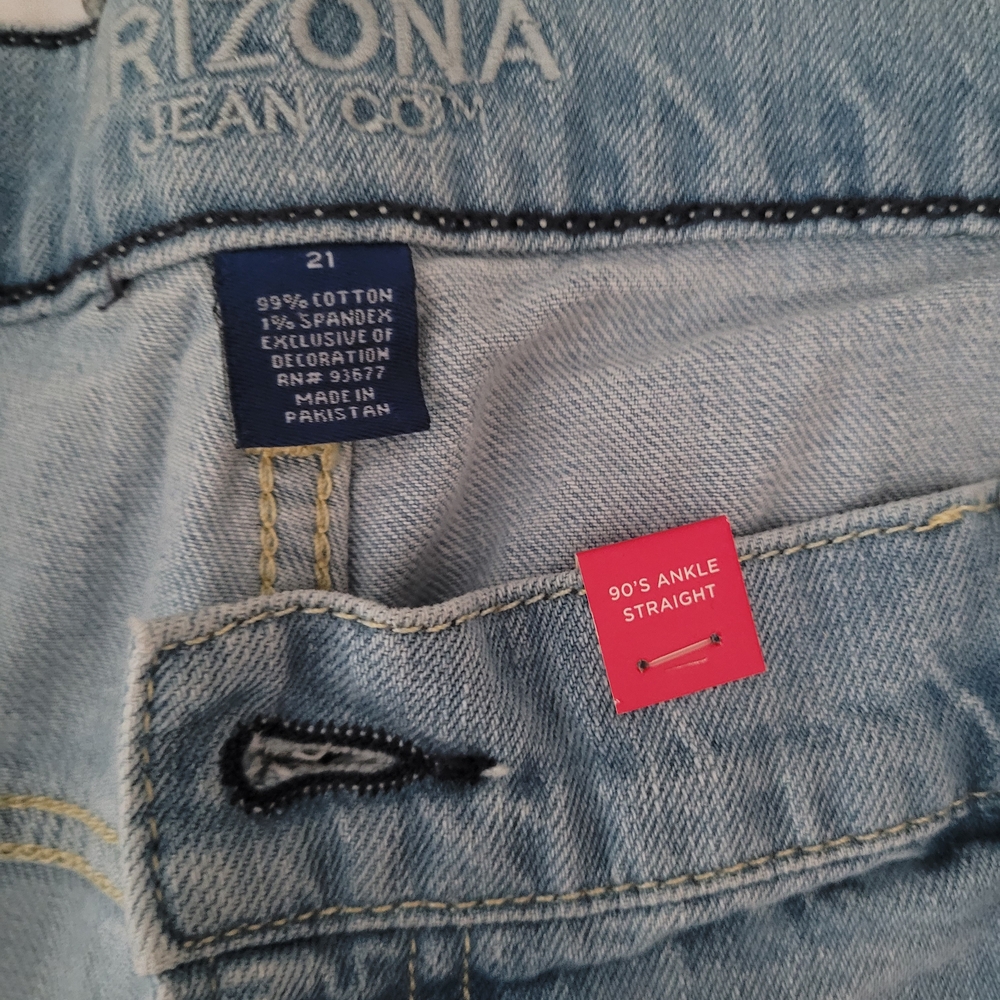 Arizona Jean Highest Rise 90's Ankle Straight Womens Jeans Size 21 - Picture 2 of 3